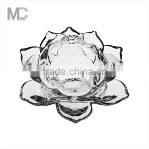 Lotus Style Luxury Decorative Tealight Glass Candle Holder thumbnail-1