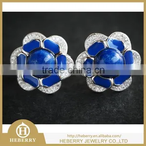Hot Sell Fancy Flower Fashion Gemstone Earring for Party Girls thumbnail-1