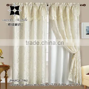 100% Polyester Satin Lining and Organza Jacquard Curtain Panel thumbnail-4