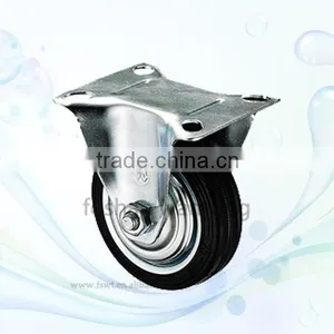 Cheap Rubber Wheel 75mm Top Plate Fixed Furniture Casters thumbnail-1