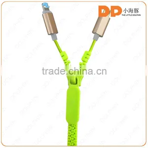 New 2016 Colorful 2 in 1 Zipper Usb Cable Sync Data Cable for Smart Phones thumbnail-5