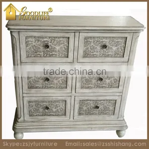 Distressed Finish Wooden Drawer Storage Cabinet thumbnail-2