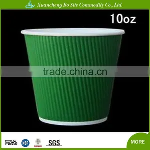 2016 New Design 10oz Disposable Ripple Paper Coffee Cups With Custom Printed for Hot Drink thumbnail-1