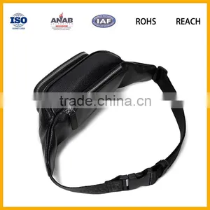Black PU Leather Hiking Traveling Waist Purse Bag thumbnail-2