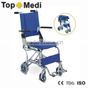 Rehabilitation Therapy Topmedi Health Care Product Travel Folding Wheelchair thumbnail-1