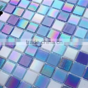 SMH20 Blue Mix Square Mosaic Pattern Glass Mosaic Swimming Pool Bottom Tiles thumbnail-3
