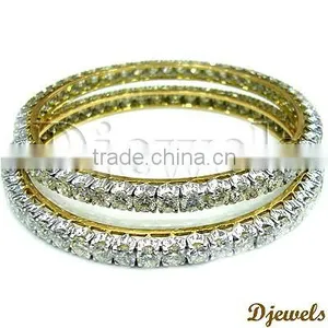 Diamond Gold Bangles, Gold Bangles, Diamond Jewelry thumbnail-1