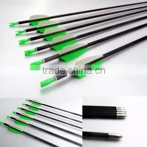 Archery 31" Pure Carbon Arrow for Recurve Bow, Traditional Bow thumbnail-1