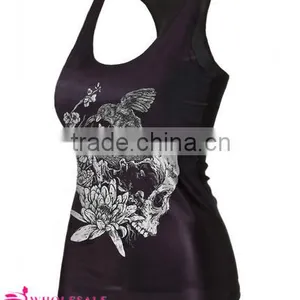 2015 Summer Hot Wholesale Cheap Black Plain Tank Top for Women thumbnail-4