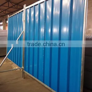 Haotian Blue Color Bond Corrugated Sheet Free Standing Temporary Steel Hoarding Panel Fencing thumbnail-1