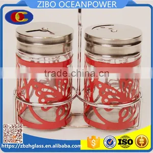 Butterfly Metal Coat Swivelling Cover Glass Spice Set thumbnail-1