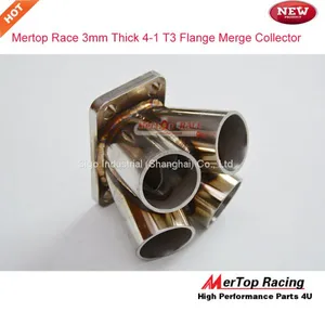 MERTOP Race 3mm Thick Full SS304 4-1 MERGE COLLECTOR Turbo Manifold Exhaust With T3 Flange thumbnail-1