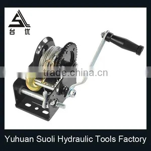 Manufacturing 1200lbs Galvanized Mechanical Shipyard Winch With Wire Rope thumbnail-2