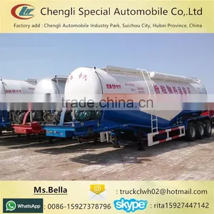 3 Axles Cement Powder Semi Trailer 45m3 Bulk Cement Tanker Trailer thumbnail-1