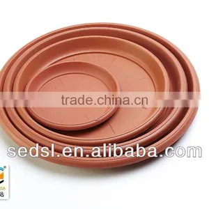 Round Terracotta Plastic Flower Pot Saucers thumbnail-1