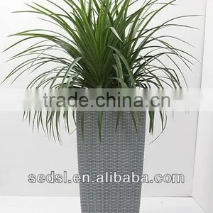 Modern Style Tall Square Rattan Flower Pots thumbnail-2