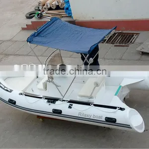 CE Approved 14ft Rigid Inflatable Boat With Tent thumbnail-1