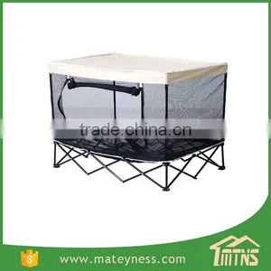 Folding Elevated Mesh Pet Cot Bed With Canopy thumbnail-1