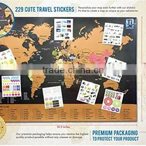 Travel Inspired Scratch Wanderlust Poster Map With 229 Travel Stickers thumbnail-3