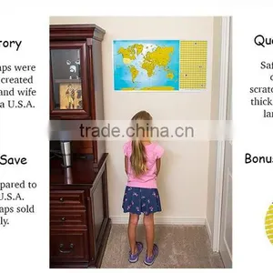 Set of World and US Travel Tracker Maps Scratch Off Places You Visit thumbnail-6