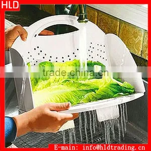Factory Wholesale Kitchen Washing Flat Fold Draining Basket thumbnail-1