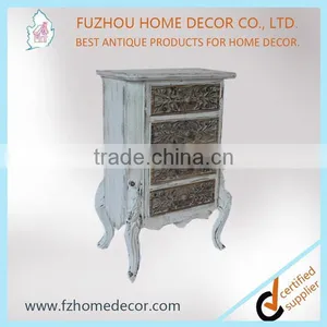 New Coming Antique Tall Wood Cabinet With Many Drawers With Carved Decors thumbnail-2