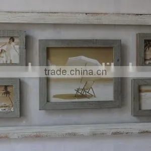 Decorative Antique Wooden Tempering Glass Photo Frame With Multi Openings thumbnail-1