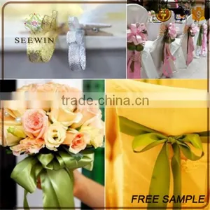 White Red Pink Customerised Soft Satin Fabric Floral Offray Ribbon thumbnail-6