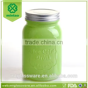 32oz Green Ceramic Painting Mason Jar, 950ml Green Mason thumbnail-1