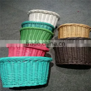 Wholesale Cheap and High Quality Colorful Willow Bike Basket thumbnail-1