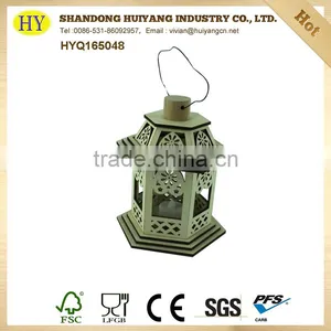 Unfinished Wholesale Custom LED Candle Wooden Lantern thumbnail-2