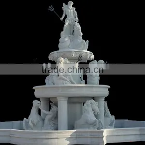 Large Outdoor Garden Marble Horse Fountain for Sale thumbnail-1