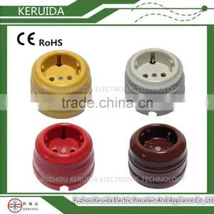 Retro Porcelain Junction Box With Rubber Plug/ceramic Wall Socket & Light Switch thumbnail-6
