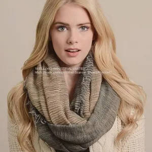 Soft Lightweight Spring Autumn Infinity Loop Circle Scarf Factory thumbnail-1