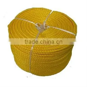 1/4" 1/2" Yellow Twisted 3ply PE Braided Rope thumbnail-1