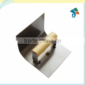 Stainless Steel Wooden Handle Cove Trowel Corner Trowel Inside Corner thumbnail-1