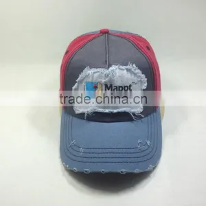 Washed And Distressed Baseball Cap With Embroidery Patch thumbnail-2