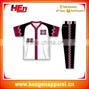 Hongen Apparel Wholesale Custom Design Short Sleeve Reversible Printing Sublimated Baseball Jersey thumbnail-1