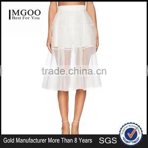 MGOO Top Sale Skirt Factory Sexy Transparent Skirts For Women White Organza High Waist Skirts 15145A253 thumbnail-1
