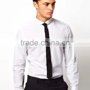 Latest Mens Double Cuff White Dress Shirt thumbnail-4
