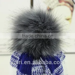 High Quality Winter Warm Hot Fashion Lady Thicken Beanies Knit Winter Hat Cap With Faux Fur Ball thumbnail-6
