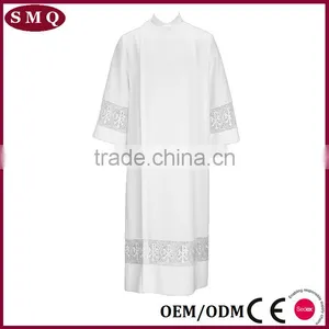 Wholesale Custom Size and Lace Pattern Robe White Long Alb thumbnail-1
