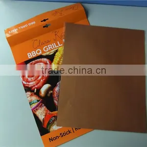 Non-stick Copper Grill Baking Mat BBQ Grill Mat Fireproof Charcoal Yoshi Bbq Grill Mat thumbnail-1