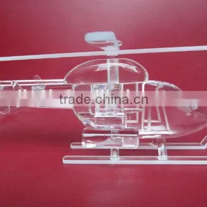 Clear Crystal Helicopter Model thumbnail-2
