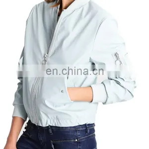 Hot Selling OEM Women Satin MA 1 Satin Bomber Jacket thumbnail-2