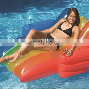 Rainbow Floating Inflatable Chaise Lounge for Pool thumbnail-1