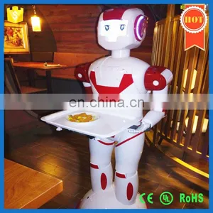 2017 High Quality Humanoid Robot Waiter Restaurant Meal Delivery Robot thumbnail-1