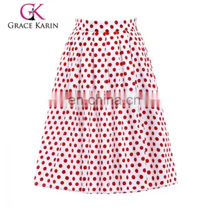 19 Colors ! Grace Karin Cheap Occident Short 50s Retro Vintage Cotton Fraric Skirt CL6294-10# thumbnail-1