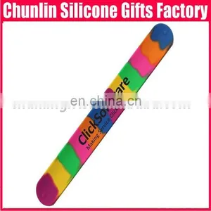 2017 Silicone Swirl Slap Bracelet With Silk Printing thumbnail-1