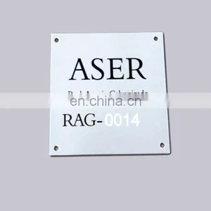 Professional Fast Delivery Silk Screen Type And Square Shape Custom Simple Metal Printed Nameplate With Holes thumbnail-1